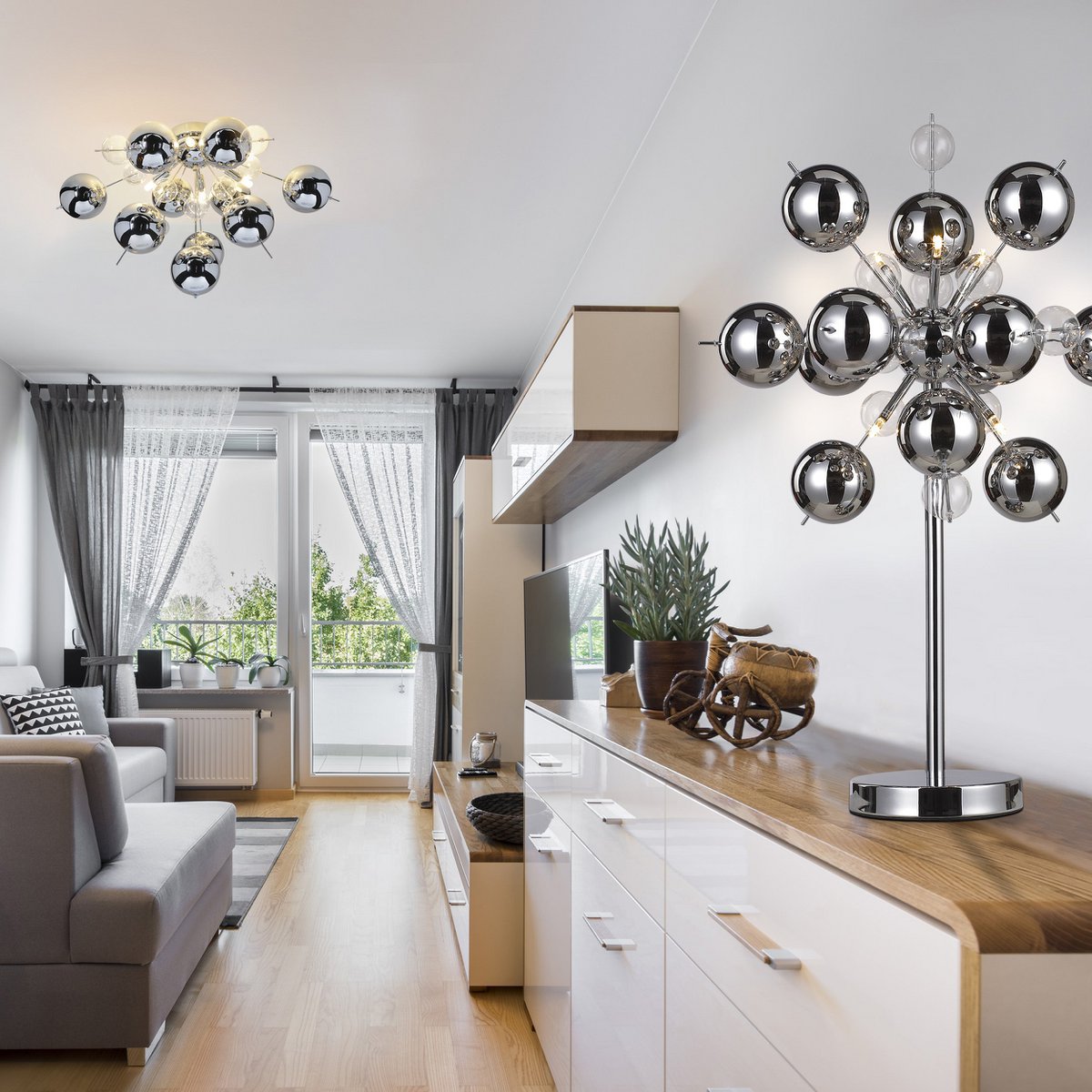 Tafellamp Explosie Chroom - 73 cm (G9)