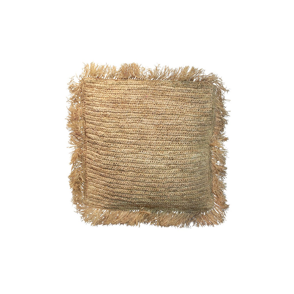 Raffia kussenhoes Vierkant naturel - 40 cm
