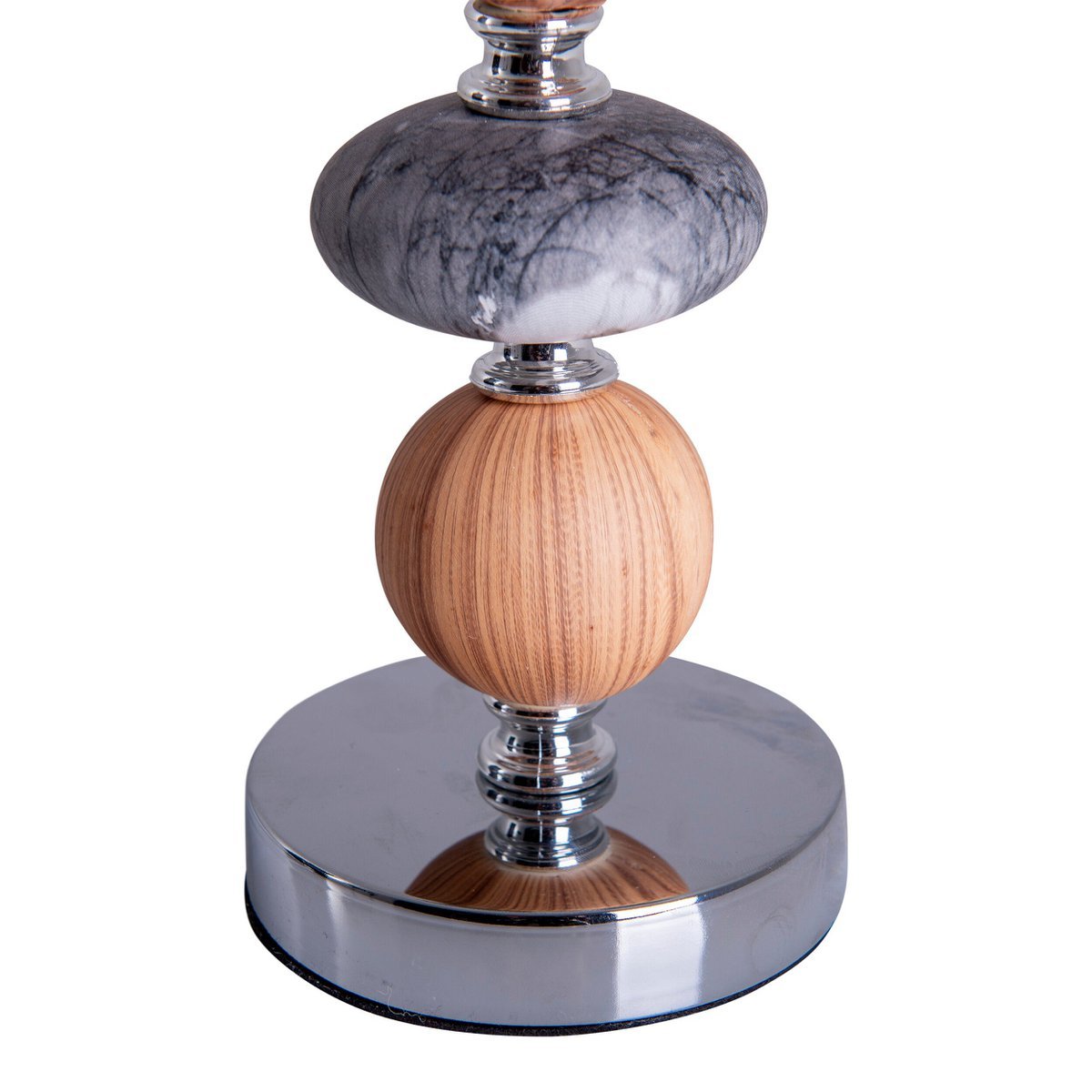 Keramische tafellamp "araga" 36 cm hoog, tafellamp gemaakt van metaal, hout en marmer, met tekstbladen, grijs, met E14 - aansluiting, verlichting voor eetkamer, woonkamer, gang of kantoor - OutHome