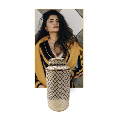 Keramische pot White gold wit/goud - 35 cm