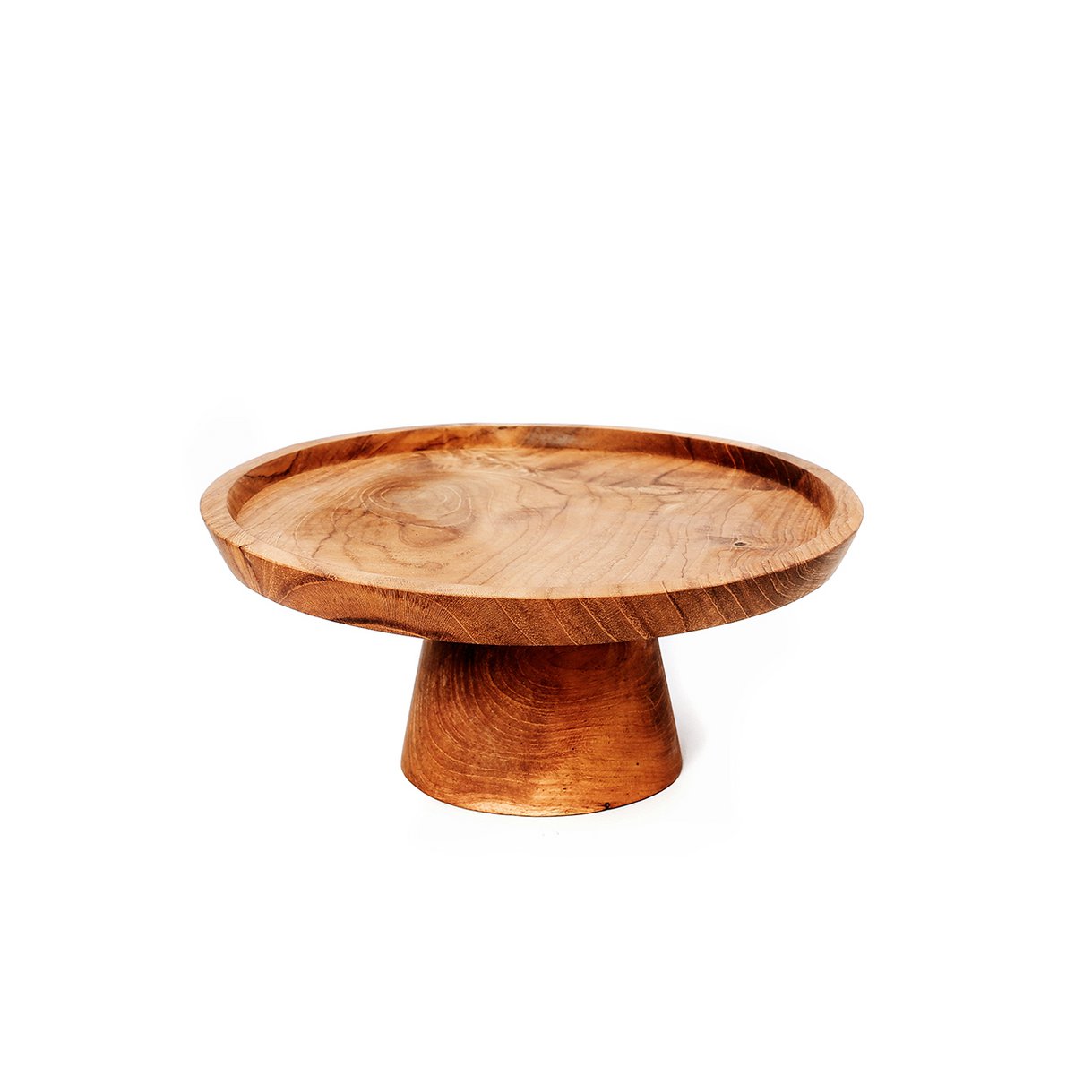 Teakhouten gebaksbord Teak root naturel - 20 cm