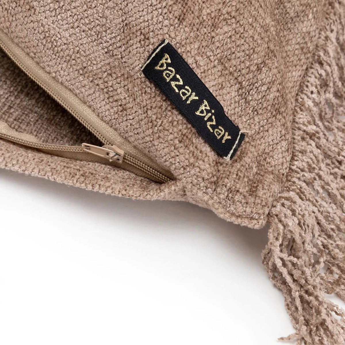 Betonfluweel kussenhoes taupe - 40 cm
