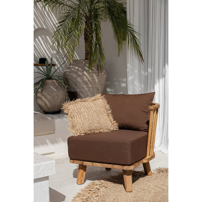 Raffia kussenhoes Vierkant naturel - 40 cm