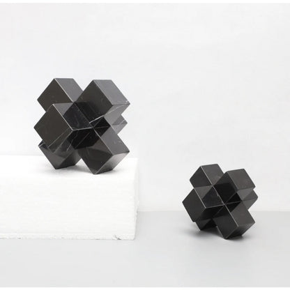 Marmeren kruis Lux zwart - 9 cm