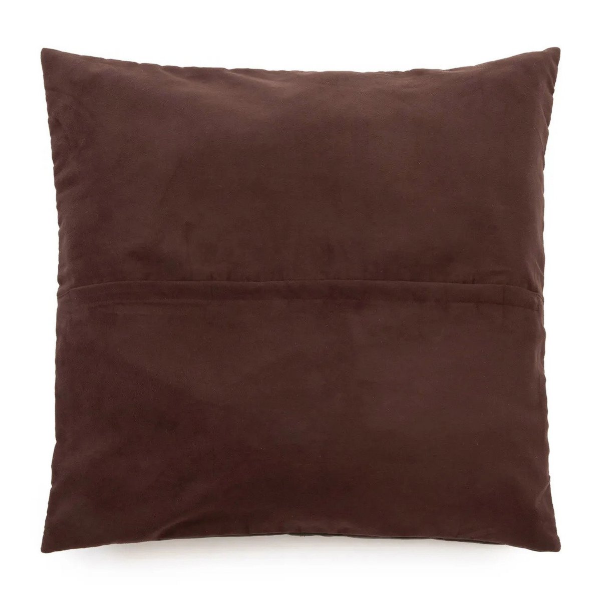 Leren kussenhoes Vierpanelen choco - 60 cm