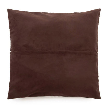 Leren kussenhoes Vierpanelen choco - 60 cm