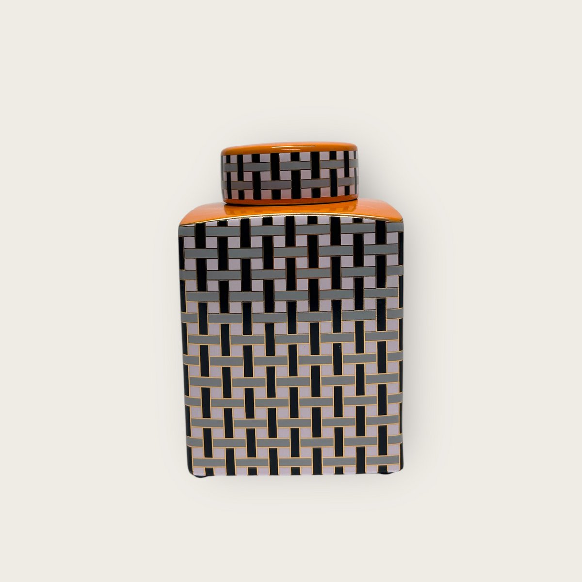 Porseleinen pot A-stijl oranje (set van 2)