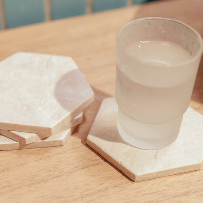 Onderzetters Inai Marmer Wit (Set van 4/8)