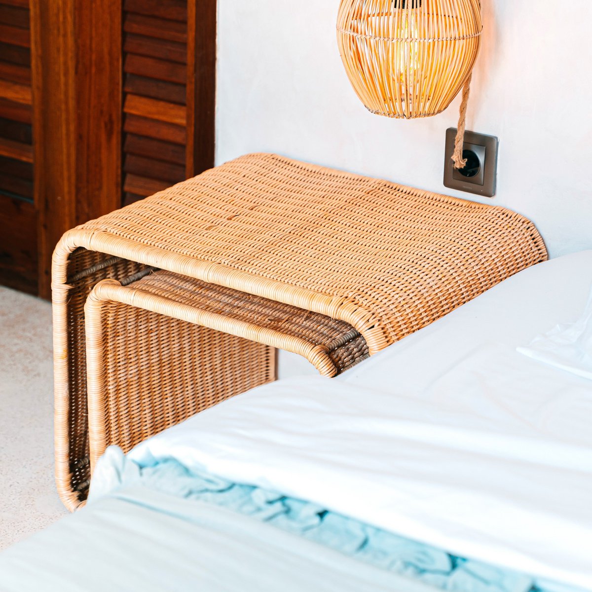 Bijzettafel Rotan Bayu Metalen Frame