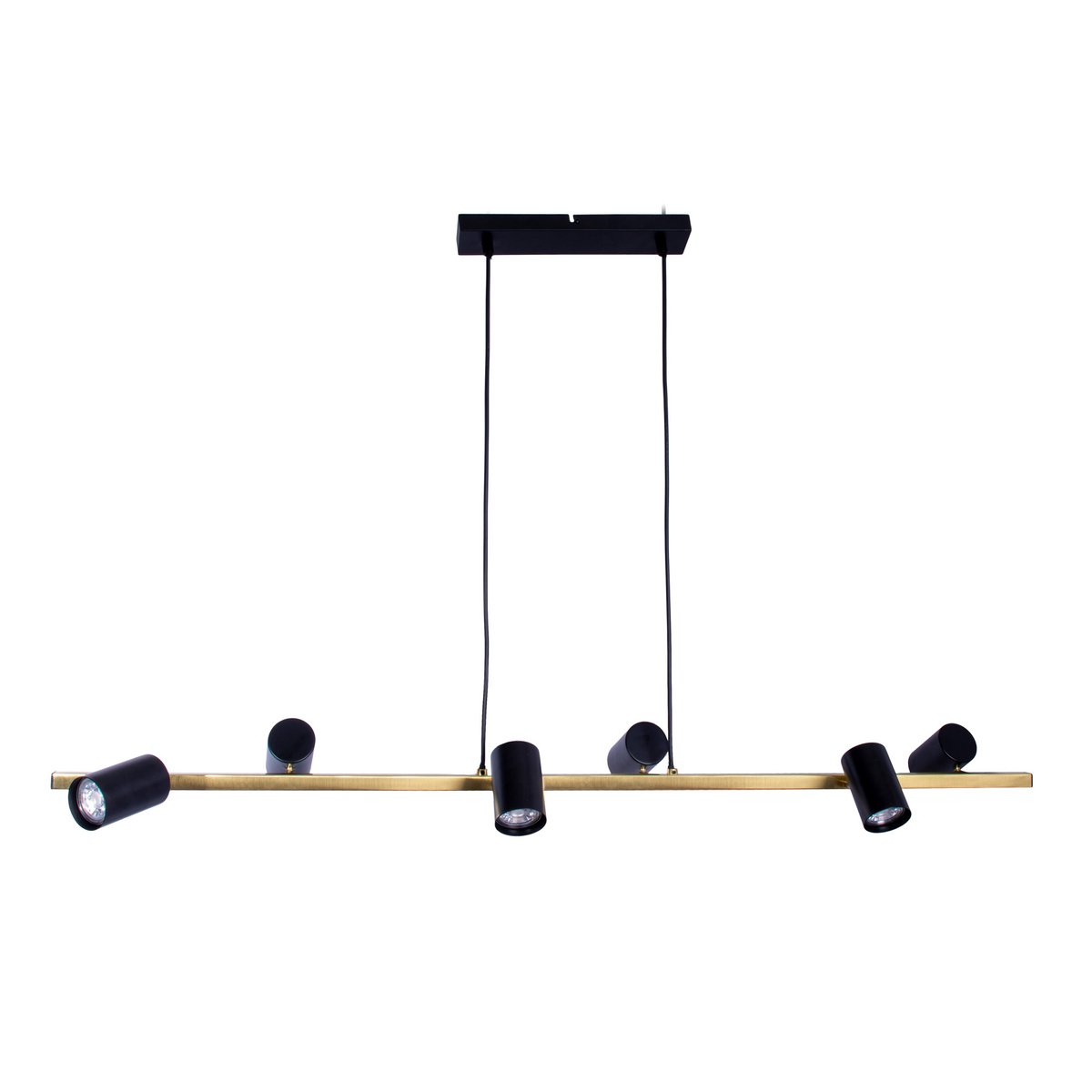 Hanglamp Frida 6-Lichts Zwart/Goud - 115 cm (GU10)