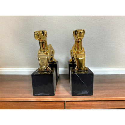 Chroom boekensteunen Terrier goud (Set van 2)