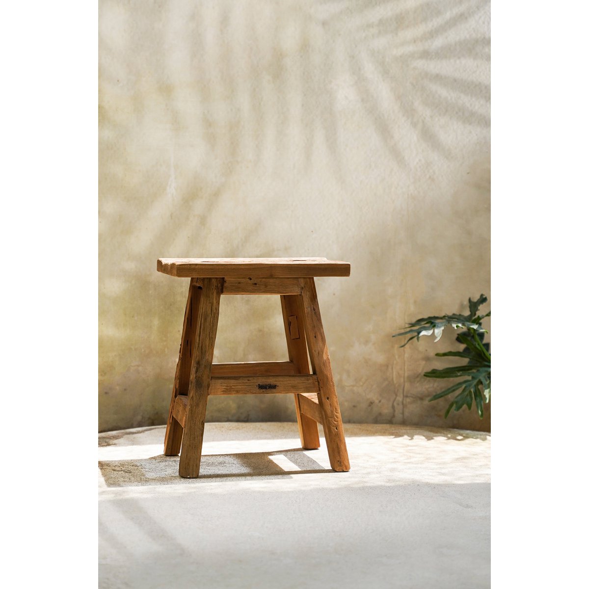 Teakhouten kruk Yoke naturel - L