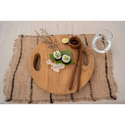 Teak dienblad The teak root tray naturel - 30 cm