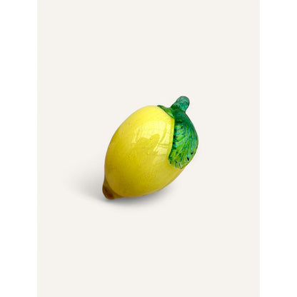 Glazen citroen Art lemon geel - 12 cm