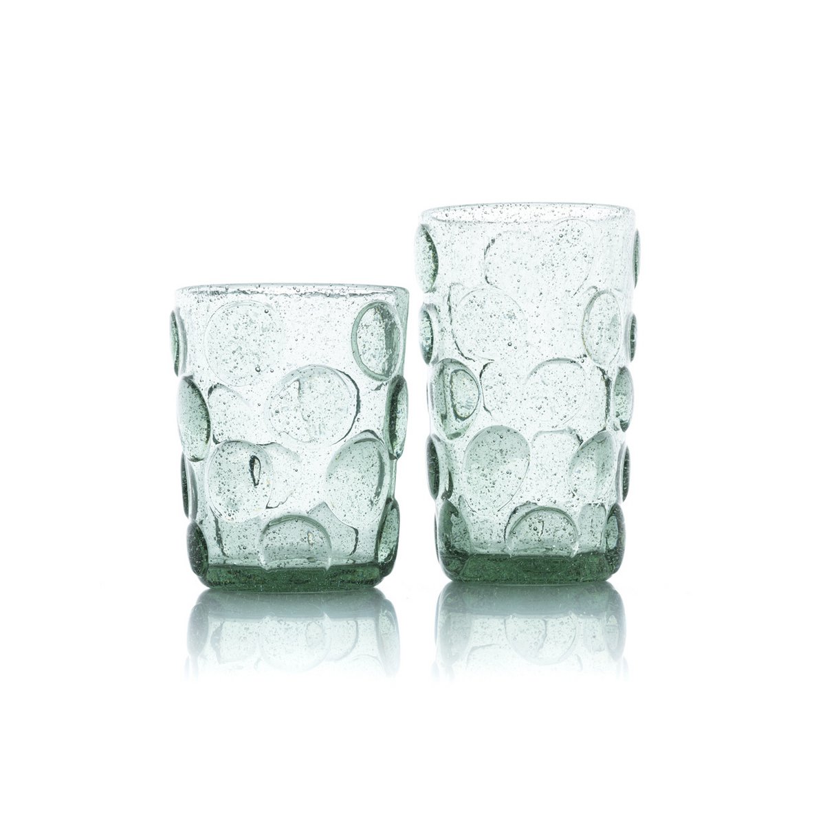 Glazen highballglas Frosted dot aqua