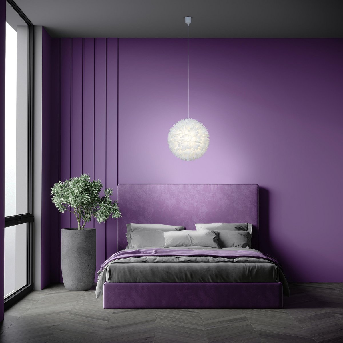 Hanglamp Lotus Wit Kunststof - Ø 47 cm