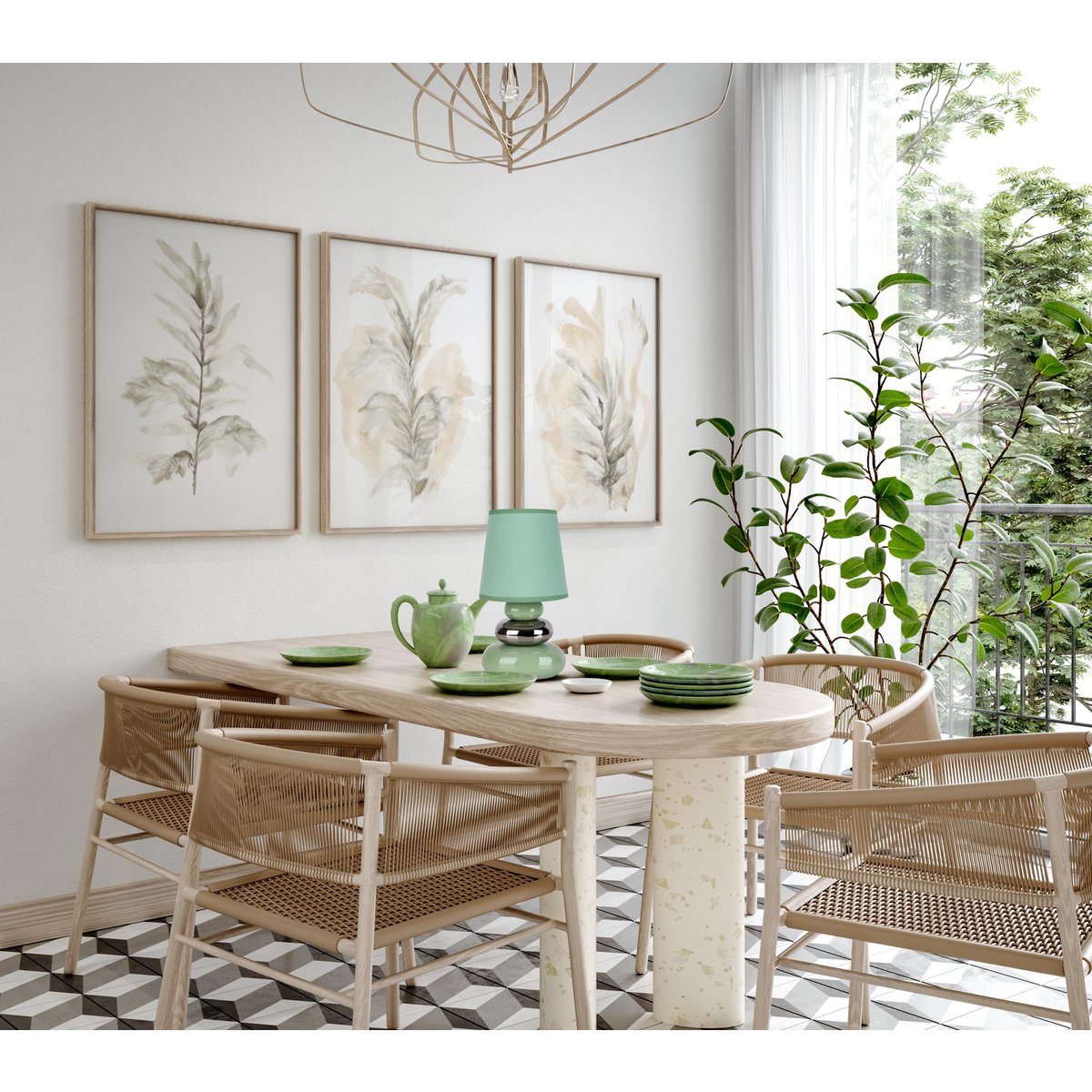 Keramische Tafellamp Stoney Mint - (E14)