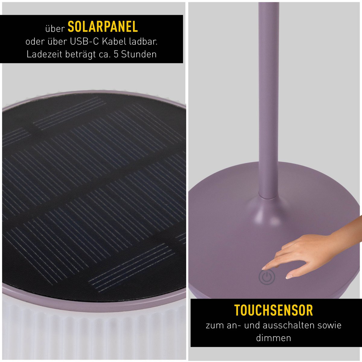 Solar Tafellamp Emmi Braam/Wit - 38 cm (Dimbaar)