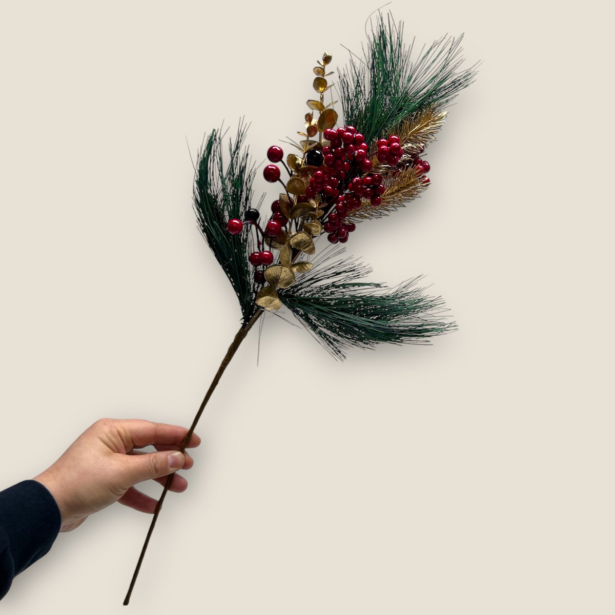 Zijden kunstbloem Kerstbloemcombinatie - 61 cm