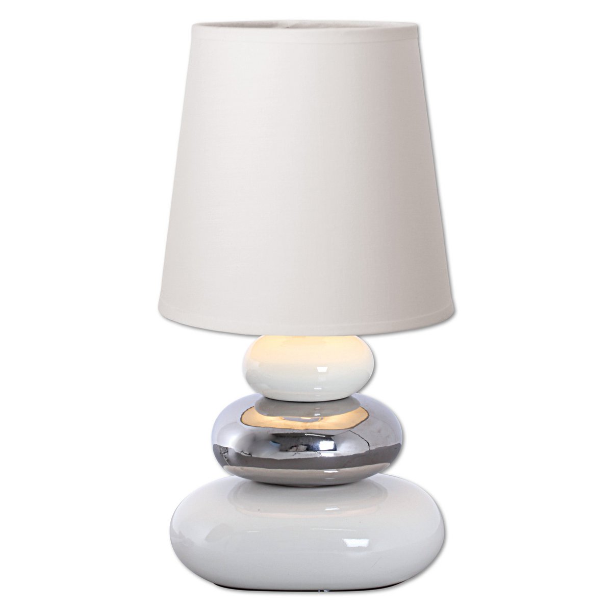 Keramische tafellamp "stoney", tafellamp gemaakt van keramiek, wit, met E14 - versie, tafellamp voor eetkamer, woonkamer, gang of kantoor, of als een bedlamp, 31 cm hoog - OutHome