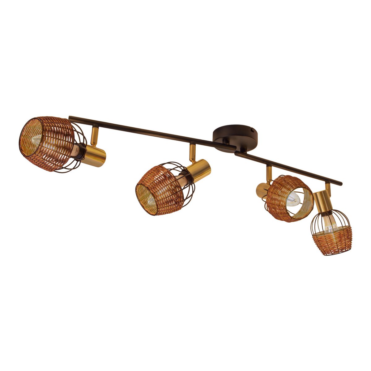 Plafondlamp Corbis 4-Lichts Zwart/Goud - 78 cm (E14)