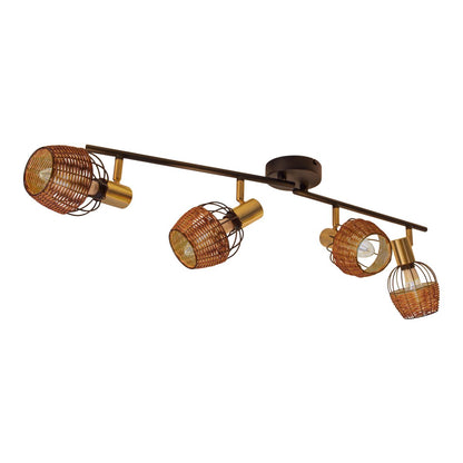 Plafondlamp Corbis 4-Lichts Zwart/Goud - 78 cm (E14)