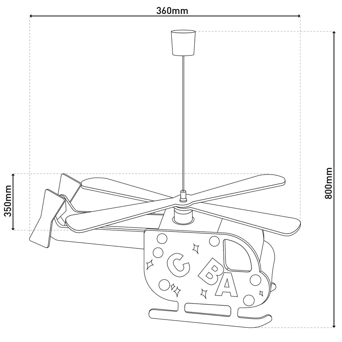 Kinderhanglamp Hubert Helikopter