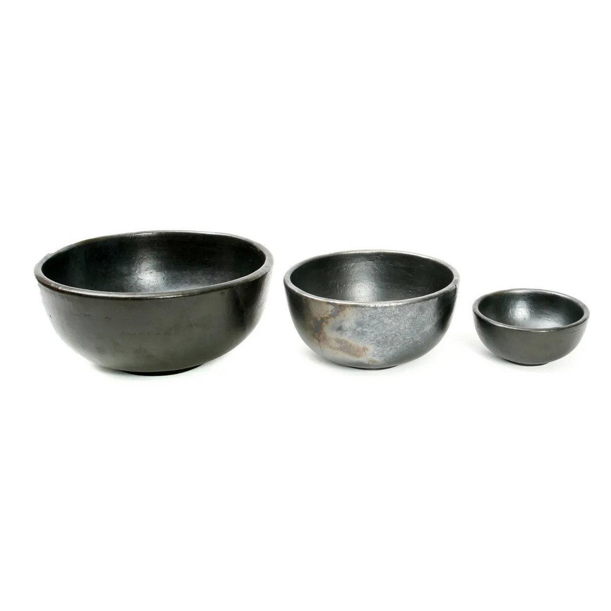 Gebrande terracotta schaal The burned bowl zwart - M
