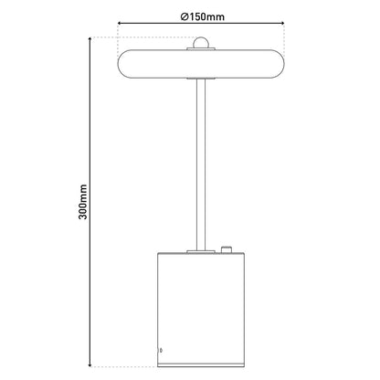 Acculamp Seta Zwart Metaal/Beton - 30 cm