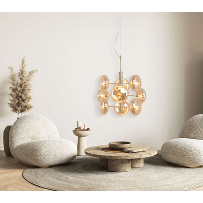 Hanglamp Orion Messing/Amberglas - Ø 53 cm (G9)