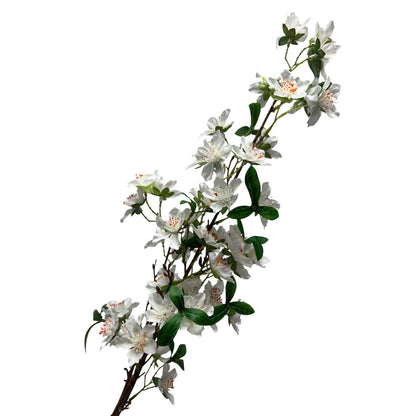 Zijden kunstbloem Prunus persica wit - 110 cm