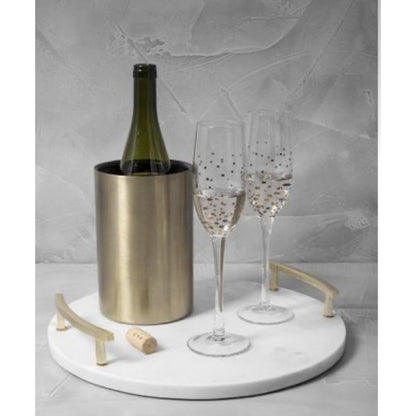 Marmeren dienblad Luxe goudkleurige - 35 cm