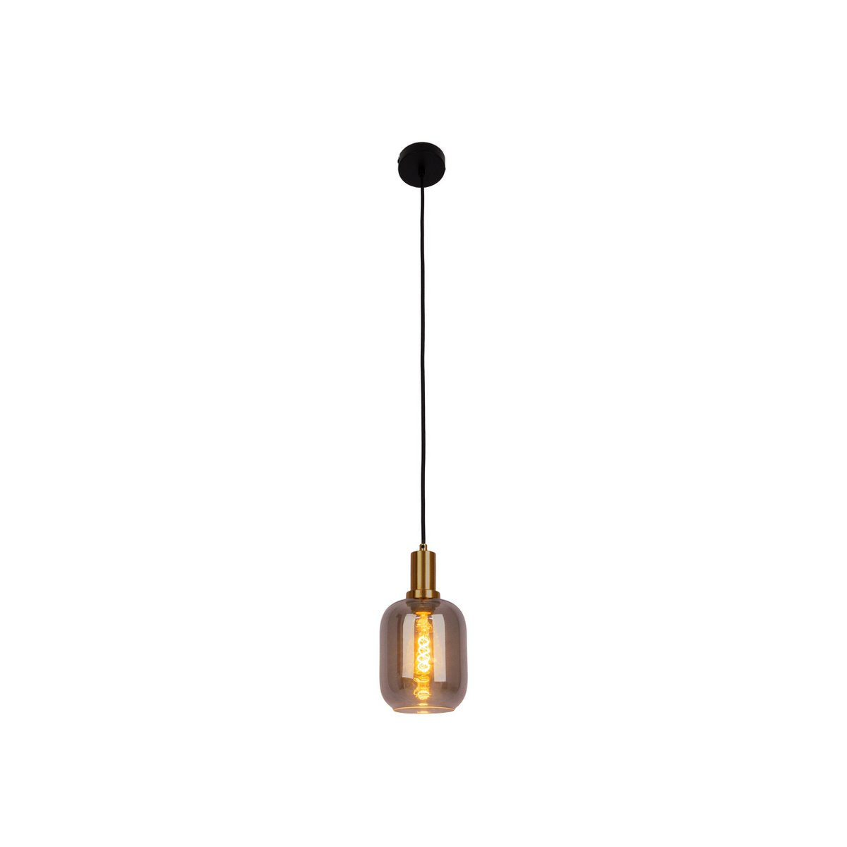 Hanglamp Fumo 1-Lichts Zwart - 150 cm (E14)