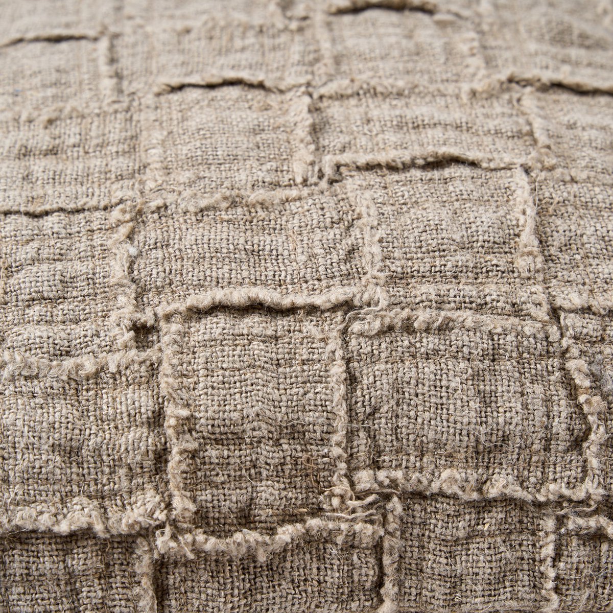 Linnen kussenhoes Damier naturel