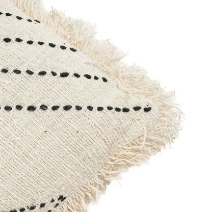 Raffia kussenhoes Tribal natuurlijk zwart