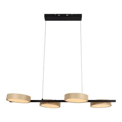 Led hanger lamp "Tessa" amandel, 150 cm hoog, 110 cm lang, gemaakt van metaal in matte amandel (Pantone 481 C) en zwart - wit plastic - OutHome