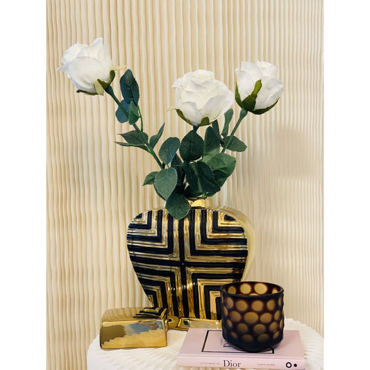Porseleinen pot Kunstdecor goud/zwart