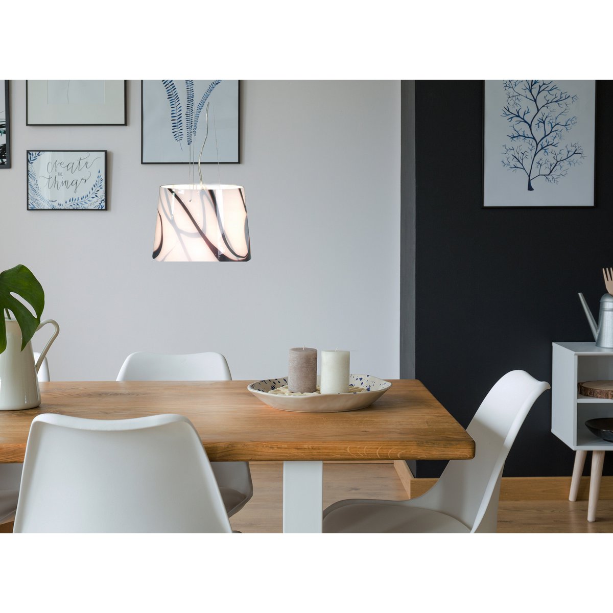Glazen Hanglamp Mengsel Wit - Ø 29 cm (E27)