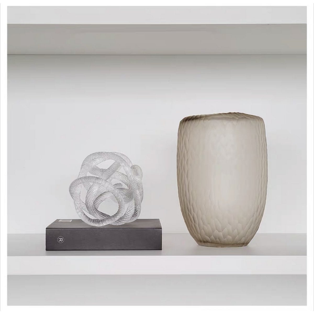 Glazen sculptuur Groot geknoopt helder - 20 cm