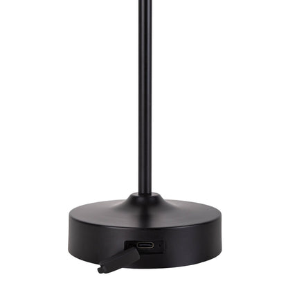 LED Acculamp Pina Zwart/Wit Glas - 30 cm