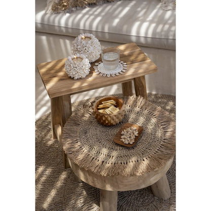 Raffia gehaakte placemat naturel