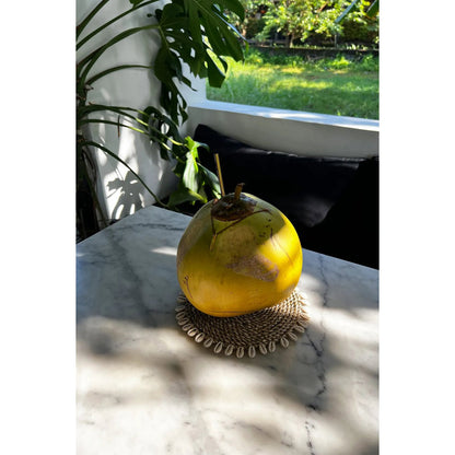 Zeegras panonderzetter Seagrass shell pan coaster natuur