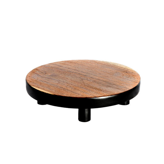 Massief teak taartstand Bondi natuurlijk zwart - M