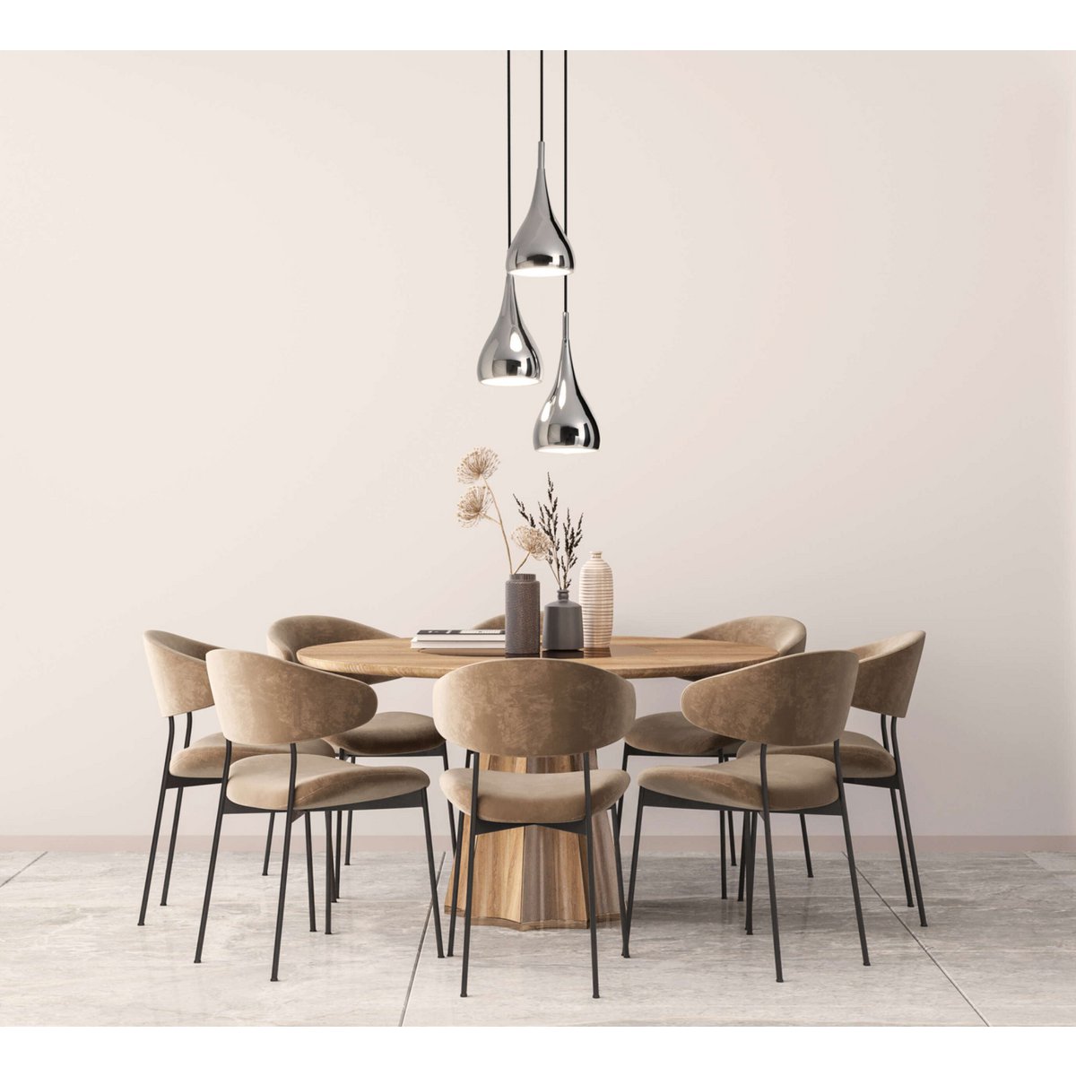 Hanglamp Stijl 3-Lichts Chroom - Ø 30 cm (E27)