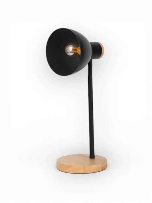 Bureaulamp Marie Zwart Hout/Metaal - 36,5 cm (E14)