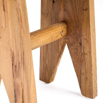 Teak kruk naturel - 40 cm