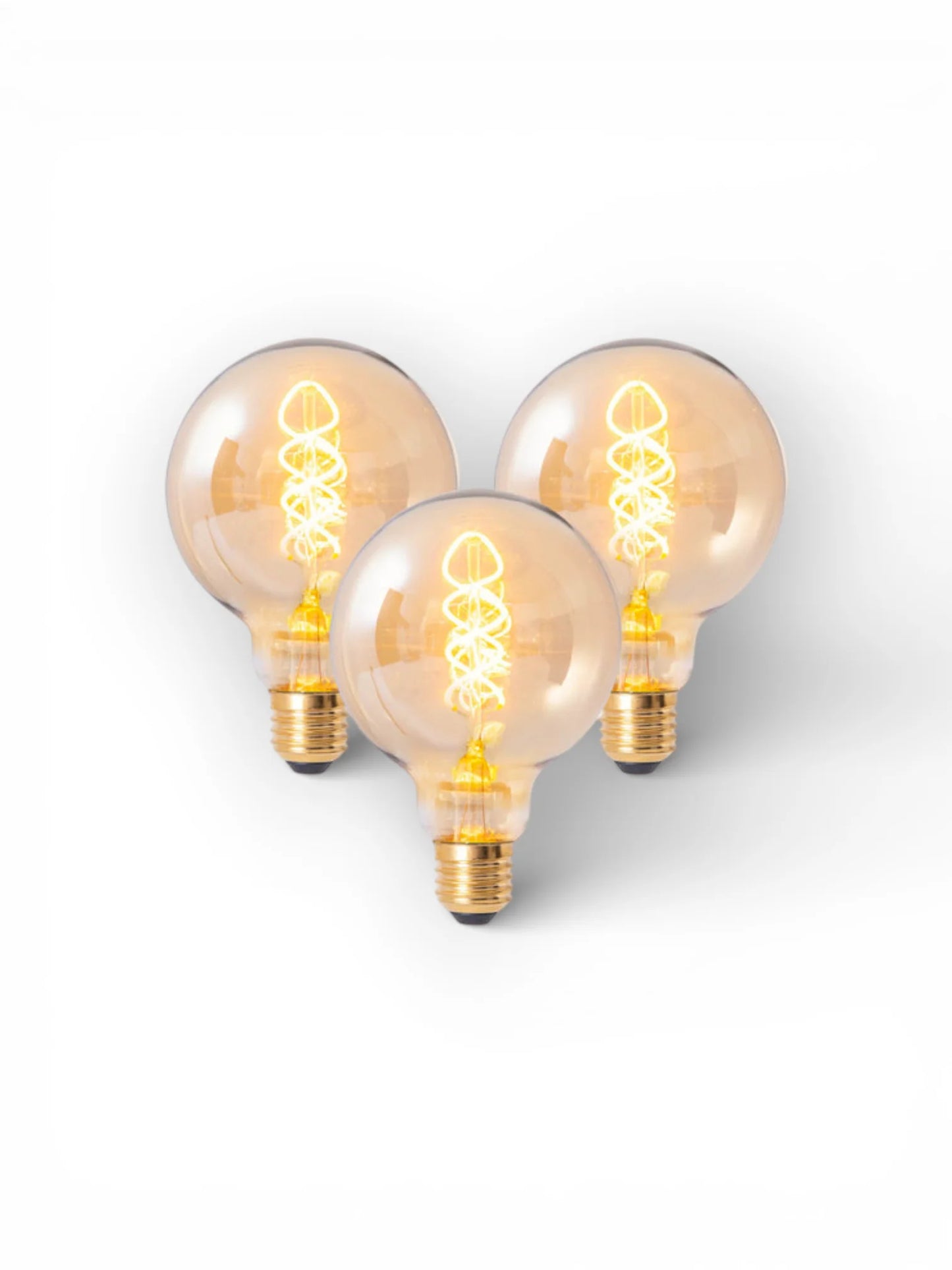 LED-lampenset Dilly (3-delig) - E27, 4W, Amberglas (Ø 9,5 cm)