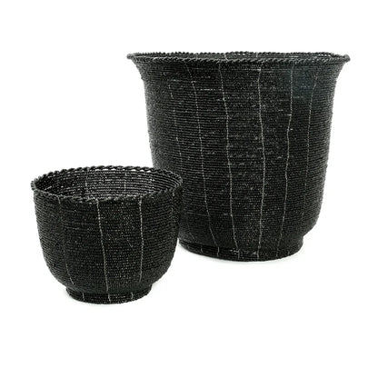 Kralen schaal Beaded candy bowl zwart - M