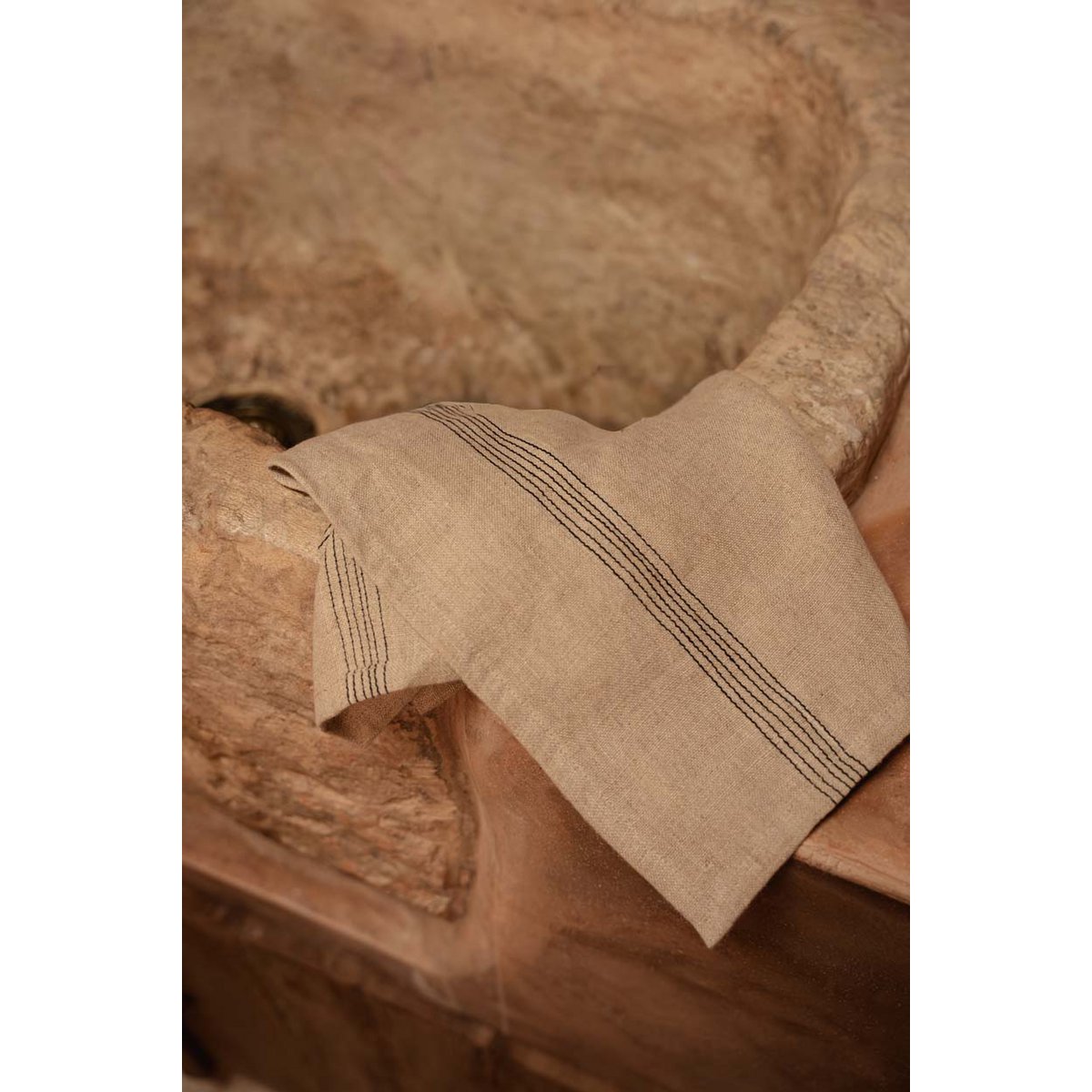 Linnen servet Biscuit natuurlijk zwart - 45 cm