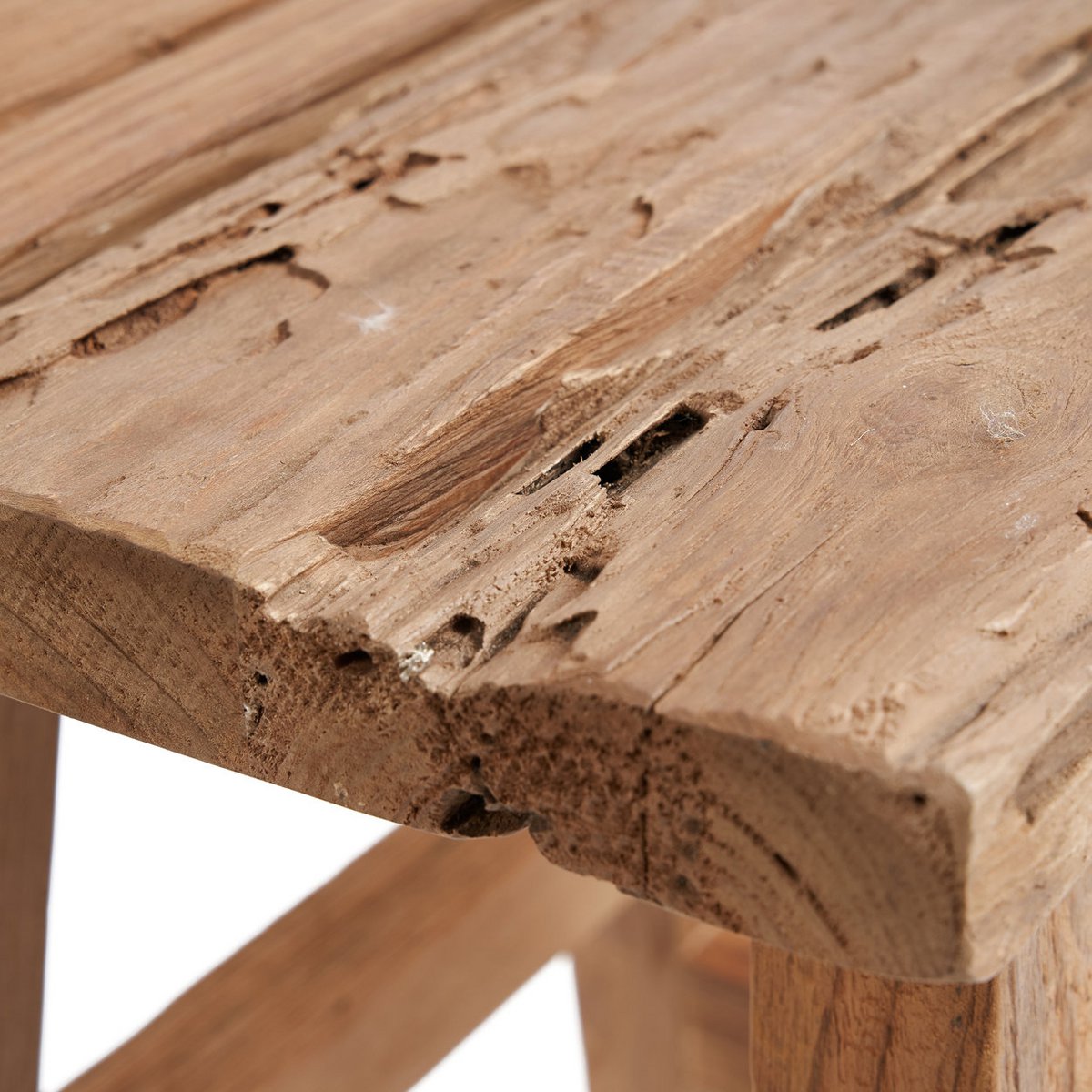Teakhouten kruk Yoke naturel - L